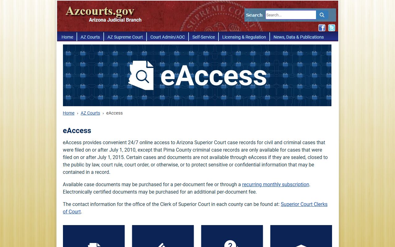 Arizona eAccess court records after Pinal County jail arrest