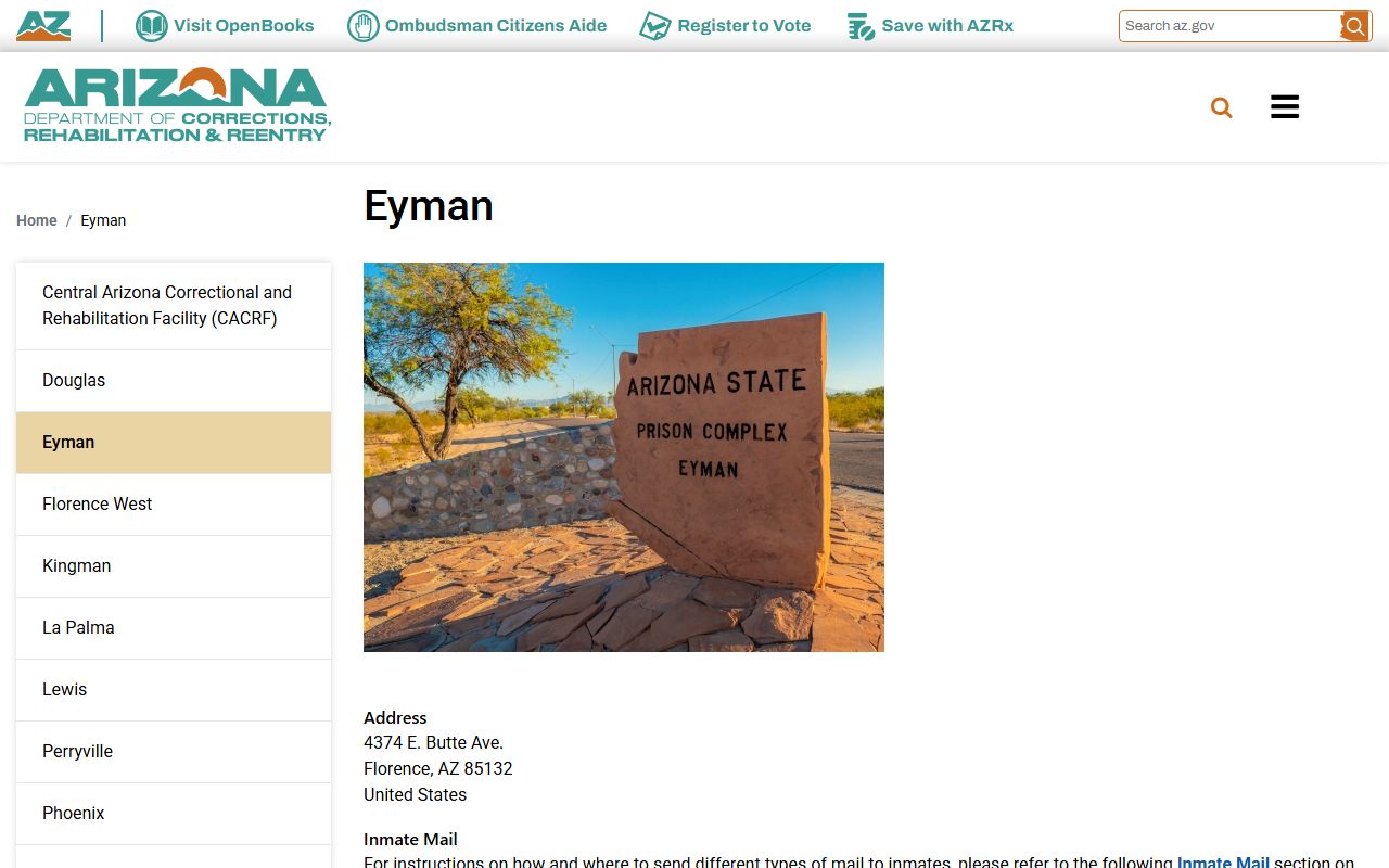 ADCRR ASPC-Eyman facility page