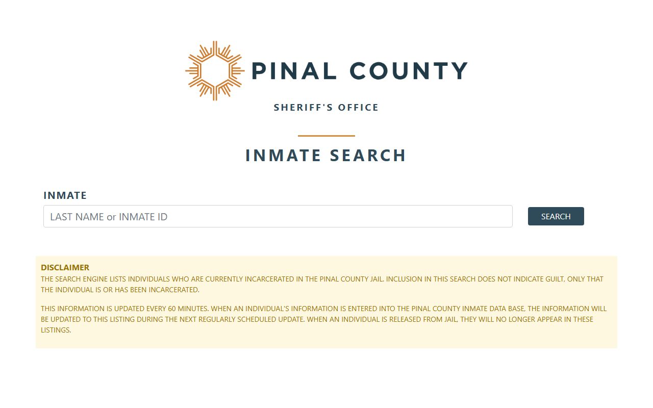 Pinal County inmate search roster form
